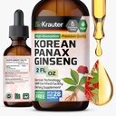 BIO KRAUTER Panax Ginseng Extract Liquido - Coreano Rosso Ginseng Supplemento Alcol Libero - Supporto Immune - Vegan, Sugar Free - 2 Fl.Oz.