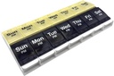 EZY DOSE Pulsante di spinta (7-giorni) Caso di pillola, Medico Planner, Vitamin Organizer, 2 volte al giorno, AM/PM Container, X-Large Comparti, Artrite Friendly, Facile da usare, Chiavi, Blu/giallo, BPA Free