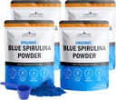 Polvere di Spirulina Blu Organica, 120 Serve - alghe 100% Pure Superfood Blue-Green, Colorazione di Cibo Naturale per Smooti e Bevande Proteine - Non OGM, Senza Glutine, Vegan + USDA Certificato, No Fishy Smell