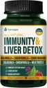 Jamaican Sarsaparilla Root Immunity & Liver Detox Cleanse Capsule, Skin Health & Immune Support Supplemento con Kalawalla Milk Thistle. Zarzaparrilla y Cardo Mariano para el Higado Graso. 90 Caps