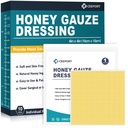 Abito in tessitura di garofano, 4" x 4" Manuka Honey Wound Care, Bandages di miele di grado medico per la cura dei tessuti, Patch di miele per la guarigione più veloce da ustioni, abrasioni, tagli e scale (pacchetto di 10)