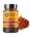 Miscela di Cordyceps di benessere con Reishi: Cordyceps organici e capsule di funghi Reishi, supplemento di polvere di funghi, supporta il sistema immunitario e la funzione urinaria sana, 90 capsule vegane