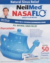 NeilMed Nasaflo Porcelain Neti Pot, 50 Count (il pacchetto può variare)