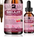 Shilajit Resina Liquid Drops | Organic Shilajit 85+ Trace Minerals Complex with Ashwagandha, Turmeric, Ginseng, Chaga Supplement for Digestion Support, Energy Booster - Vegan