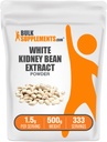 BulkSupplements.com Polvere dell'estratto del rene bianco - polvere del fagiolo del rene bianco - supplemento di erbe - senza glutine, 1,5g per porzione, 500g (1.1 lbs) (pacchetto di 1)