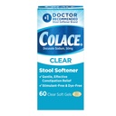 Ammorbidente dello sgabello trasparente di Colace per il sollievo di costipazione efficace delicato, #1 Dottore Raccomandato Sgabello Softener Brand, Dye Free, 50 mg Docusate Capsule, 60 Conte