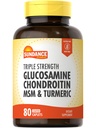 Sundance Glucosamine Chondroitin con MSM e Turmeric | 80 Caplets | Formula a tripla resistenza | Non OGM e Gluten Supplemento gratuito
