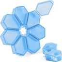 7-in-1 Travel Pill Organizer Set Include 7 Piccolo Pill Box Componenti che possono essere assemblati in un Circular Large Pill Box, Ogni Piccolo Pill Case Component può essere utilizzato separatamente (1Pack Blue)