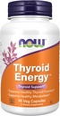 NOW Integratori alimentari, Thyroid EnergyTM, Iodio e tirosina più Selenio, Zinco e Rame, 90 capsule di Veg