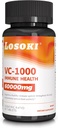 Losoki VC 1000 - Integratori ad alta densità di vitamina C per il supporto immunitario e la protezione antiossidante - Formula tamponata con polvere di HIPS Rose - 60 Tablet