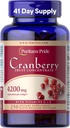 Pride Premium Cranberry Fruit Concentrate 84 mg (4200 mg equivalenti) con Vitamine C ed E, Supplemento dietetico per il supporto del sistema immunitario, 4 mesi di alimentazione, 250 Softgel a rilascio rapido