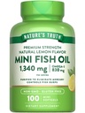 Nature's Truth Mini Fish Oil Omega 3 | 1340 mg | 100 Softgels | Burpless Lemon Flavor | Non-GMO & Gluten