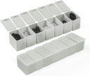 Organizzatore settimanale di piccole pillole, 7 giorni caso di pillola, scatola di medicina della cassa della vitamina quotidiana, contenitori di pillole per integratori di medicina olio di pesce (2Pcs, grigio)