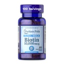Puritan's Pride Premium Ultra Mega Biotin 10.000mcg, Integratore alimentare per capelli sani, pelle, unghie e supporto per il metabolismo energetico, 100 giorni di alimentazione, 100 Softgel a rilascio rapido