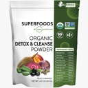 MRM Nutrition Organic Detox and Cleanse Powder | Peach Mango Aromaed | Detox Gentle Daily | Superfoods | Antiossidanti + Clorofilla + Phycocyanin + Electrolytes | 15 Serve