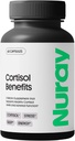 Nuray Cortisol Vantaggi Supplemento - Supporto surrenale con supplemento Rhodiola Rosea, Ashwaghanda - Senza glutine, Vegetariano, promuove l'energia - 60 capsule