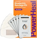 Kit di fasciatura bioelettrica PowerHeal per la cura dei tessuti e la guarigione rapida – 3 strati w/pad bioelettrico, pad assorbente, idrogeno adesivo + Wound – per tagli, abrasioni, Blisters, Burns – 5-Pack, 2.3" x 3.5"