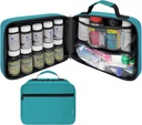 Grande organizzatore di bottiglie di pillole imbottite, borsa di medicina, caso, vettore per farmaci, vitamine e forniture mediche - organizzatore di medicina di viaggio e borsa Med di stoccaggio di casa - Turchese (senza serratura
