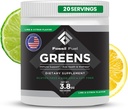 Fossil Fuel Super Greens Powder Premium Superfood | 40+ Nutrienti organici | Green Veggie Whole Foods, Wheatgrass, Spirulina, Kale for Energy, Gut Health, Detox Cleanse (20 Servings)