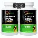 Potassium Iodide Tablets - 130mg Iodine Tablets per l'esposizione di radiazione | USA Made Nuclear Fallout Pills KI Pills YODO Naciente 120 Tablets (2 Pack)