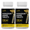 Fusioni naturali Potassium Iodide compresse (Pacchetto di 2) 130mg - 120 compresse EXP 10/2032 - YODO Naciente - KI Pillole - Yoduro de Potasio
