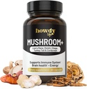 Leoni Mane Supplemento capsule - Mushroom Supplement Brain Booster con Reishi, Chaga, Cordyceps e Turchia Tail Mushroom Polvere - Nootropic e Energy Supplement per Memoria e Focus