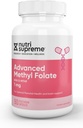 Nutri Supreme Advanced Methyl Folate, Altamente assorbibilmente attivo Folate, 1 Mg, Facile uno al giorno capsule vegetariane, 90 conte