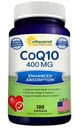 aSquared Nutrition CoQ10 (400mg Max Strength, 100 Veggie Capsules) - Polvere di Coenzima Q10 ad alto assorbimento - pillole di supplemento Ubiquinone, Compresse di vitamina di Enzime extra antiossidante CO Q-10, Coq 10 400 mg