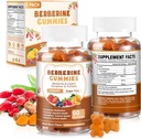 120 Count Berberine Estratto di Gummies 2000mg Natural Organic Berberine Extract HCI Supplemento con Ceylon Cinnamon Turmerico per le donne Men Supporto Digestivo Sistema Immune Metabolismo Mixed Berry Flavor