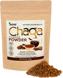 Sayan Siberian Pure Raw Coarse Chaga Powder 8 Oz / 226g – Premium Wild Forest Harvested Super Antioxidant Tea – Supporta il sistema immunitario e la salute digestiva – Focus, Energy, Clarity, Wellness - Non-OGM