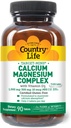 Country Life Target-Mins Calcio Magnesio con Vitamina D-Complex, 1000mg/500mg/10mcg, 90 compresse, Glutine certificate Libero, Vegetariano Certificato