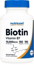Biotina Nutricost (10.000mcg) 150 Softgels - Senza glutine, Non OGM