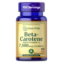 Puritan's Pride Beta Carotene Provitamin A 7,500mcg (25.000 UI), Integratore di Vitamina per Sistema Immune, Antiossidante e Supporto per la Salute degli Occhi, Alimentazione 100 giorni, 100 Softgel a rilascio rapido