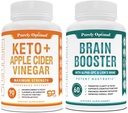 Pure Optimal Premium Keto Pills + Apple Cider Vinegar Capsule con Madre + Premium Brain Supplement - Nootropic Brain Booster for Focus, Clarity, Memoria migliorata, Concentrazione & Better Mood