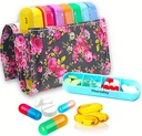 Organizzatore di pillole settimanale (7-giorno) - 4 volte a giorno Dispenser di pillole e organizzatore- portatile grande capacità Pillbox per oli di pesce, vitamine, integratori