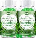 Aceto di sidro di mele &amp; Gummie di mare, organico ACV Gummies con supplemento di madre Supporta l'immunità, la salute digestiva per adulti e bambini, pancia di seamoss con vitamina B6 B9, B12