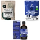 Bundle salute e benessere degli uomini: 5oz Tongkat Ali Powder, 5oz Wild Blueberry Powder & 3.4oz Organic Bilberry Liquid Extract - Integratori Premium per Drive, Passione, Vista