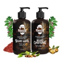 Perfecto Beard Wash & Beard Condizionatore Set con olio di Argan e Jojoba - Rafforza e ammorbidisce - Natural Sandalwood Scent