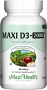 Vitamina Maxi-Health D3 2000 IU - Per la funzione muscolare sana, la salute e il supporto immunitario – 90 compresse – Miglior integratore Kosher per gli adulti