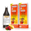 Emulsión de Escocia Cod olio di fegato Supplemento liquido con vitamine A, D, E & B1 - Olio di pesce naturale Omega 3 per bambini e adulti - Delicious Strawberry Banana Flavor - 6.5 oz (2-Pack)