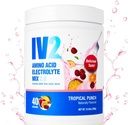IV2 Polvere di idratazione Premium - Miscela di elettrolita senza zucchero + Aminoacidi & Vitamine essenziali I Vegan, Non OGM, Senza glutine, Senza caffeina (40 Serve)