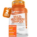 Integratore di funghi per il supporto del sistema immunitario | Nootropic Brain Support Supplemento con Lion's Mane, Cordyceps, Reishi | Potente Mushroom Complex | 120 Capsule Vegan