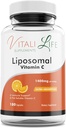 Vitali Life Liposomal Vitamina C, 1400 mg, 180 capsule, ultra ad alto assorbimento dall'acido ascorbico, potente antiossidante, supporto del sistema immunitario, aumento del collagene per la salute della pelle