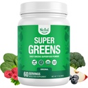 Super Greens Polvere giornaliera di Superfood - Certificata USDA Polvere verde organica w/20+ Cibi interi, polvere di Spirulina, erba di grano e orzo - Probiotici, fibre e enzimi - Gusto originale, 60