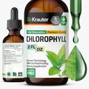 Gocce di clorofilla liquida BIO KRAUTER - Cleanse & Supporto immunitario - Deodorante interno - Supplemento di estratto di clorofillina di rame di sodio - 2 fl oz