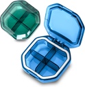 Organizzatore di pillole giornaliero, 2 Pack 4 scomparti Piccolo contenitore di pillole portatile caso, organizzatrice di pillole di viaggio per tasca di borsa per tenere vitamine, olio di fegato di Cod, integratori e farmaci (Blue+Green)