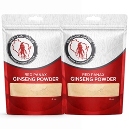 Polvere di Ginseng di Panax rosso con Ginsenoside naturali (16 oz)- Supporta energia sana, vitalità, umore e altro ancora, polvere di radice di Panax Ginseng coreana per Smoothies, caffè o bevande (2 pacchetti)