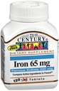 21st Century Iron 65 mg con Ferrous Sulfate 325 mg - 100 compresse, Confezione da 4