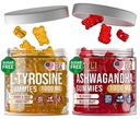 L-Tyrosine Gummies + Ashwagandha Gummies - L Tyrosine Supplements Bundle - Ashwaganda, L-Tyrosine for Kids & Adults - 60 Ashwagandha Gummies, 60 L-Tyrosine Focus Gummies