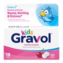 Gravol Kids Chewable Tablets per Nausea, Upset Stomach e Motion Sickness Relief, Dye Free, Cherry Flavor, Età da 2 a 12, 18ct